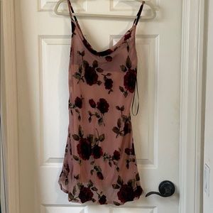 Floral Cowl Neck Mini Dress